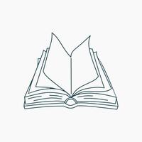 Open book coloring page vector
