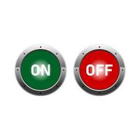 Red and green START or STOP button vector