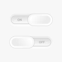 On and Off toggle switch buttons vector