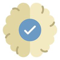 Creative Brain Icon with Checkmark Design vector