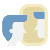 Stylish Minimalist Icon of Two Faces vector