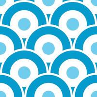 A blue and white pattern with circles vector