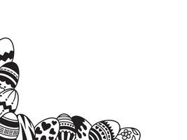 Easter Egg Corner Border Line Art vector