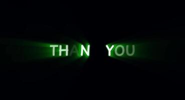 Glowing Thank You Message on Black Background with Light Rays video