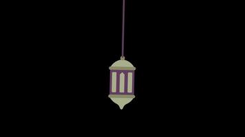 Lantern Islamic Rotating Cartoon Lanterns on Black Background Animated Seamless Loop video
