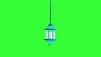 Floating Islamic Lanterns Animation on Green Screen Background Loop video