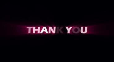 Thank You Text Animation With Glowing Effect On Black Background video