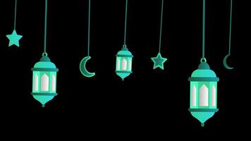 Lantern Islamic Creating Abstract Green Light Effect on Dark Background Motion Graphics video