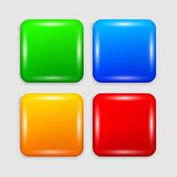 3D square buttons for websites and game vector