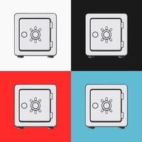 an icon of a safe deposit box with varying background images vector