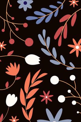 Pattern with spring flowers. Flat illustration
