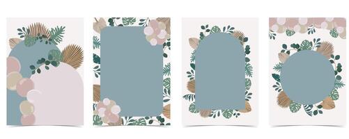Boho arch template background vector