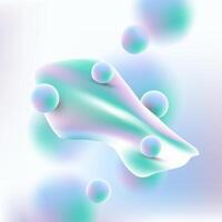 Abstract pastel holographic texture design. Fluid shape, foil gradient iridescent background. vector