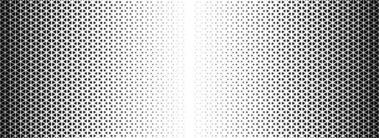 Triangle halftone gradient texture. Geometric triangular tech pattern background. Black abstract vanishing gradation wallpaper. Fading mosaic pop art backdrop for poster, banner, booklet vector