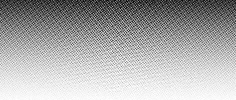Black halftone gradient background. Fading overlapping dotted half tone texture. Vanishing alternative polka dot backdrop. Raster pixelated gradation pattern. Comic pop art overlay wallpaper vector