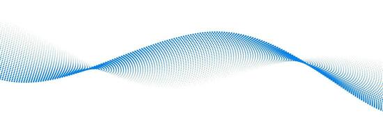 Dotted wave line pattern. Light blue halftone undulate net background. Abstract stipple flowing particle wallpaper. Curve dashed gradient element for poser, banner, presentation, booklet, flyer vector