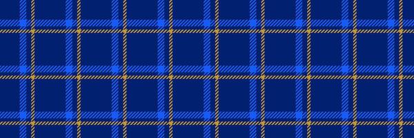 Blue and yellow gingham seamless pattern. Windowpane background texture for scarf cloth, textile design, fabric swatch, suit print. Masculine checkered tweed plaid repeating wallpaper. vector