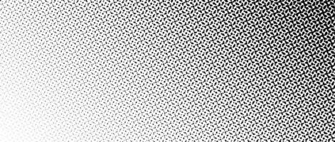 Black halftone gradient background. Fading overlapping dotted half tone texture. Vanishing polka dot backdrop. Raster pixel gradation pattern. Comic pop art overlay wallpaper vector