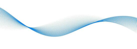Dotted wave line pattern. Blue halftone undulate net background. Abstract stipple flowing particle wallpaper. Curved dashed gradient element for poser, banner, presentation, booklet, flyer vector