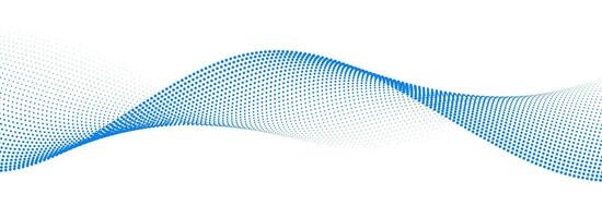 Dotted wave line pattern. Light blue halftone undulate net background. Abstract air flowing particle wallpaper. Curve dashed gradient element for poser, banner, presentation, booklet, flyer vector