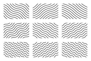 Geometric vintage Zigzag Waves Lines patterns set collections. Border Doodle design vector