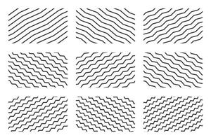 Geometric vintage Zigzag Lines patterns set collections. Border Doodle design illustration. vector