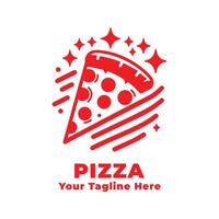 Logo Pizza Simple Design With Flat Background vector