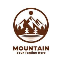 Logo Mountain Simple Illustration With Flat Background vector