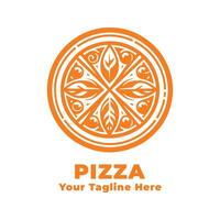 Logo Simple Pizza Design Silhouette vector