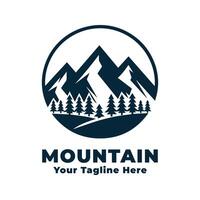 Simple Logo Mountain Design With Flat Background vector