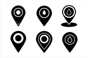 Modern Location Pin Icons Six Unique Map Markers vector