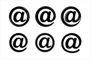 Textured At Symbol Collection Classic Circular Design vector