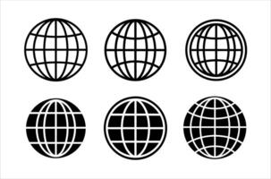 Global Connectivity Icons Minimalist Globe Set vector