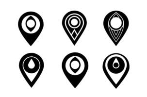 GPS Location Pins Modern Stylish Map Icons vector
