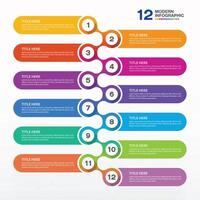 Infographic 12 options or step for presentation, Icons. vector