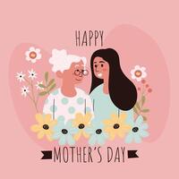 HColorful happy mother's day background illustration vector