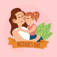 Flat colorful happy mother's day background illustration vector