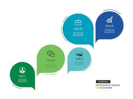 Infographic speech bubbles timeline with 5 number data template. Illustration abstract background. vector