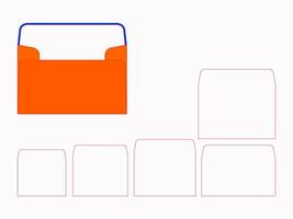 5 Sizes BOOKLET Envelope Liner Template vector
