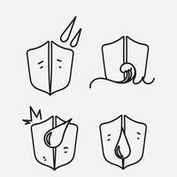 four different icons for a shield water icon vector