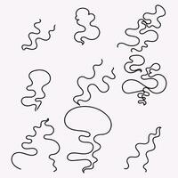 a set of different shapes steam and lines drawn in black vector