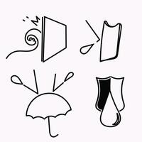four different types of waterproof icon vector