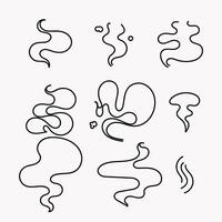 a set of different shapes steam and lines in a line vector