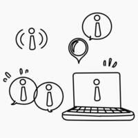 a laptop for info icon on it and a phone vector