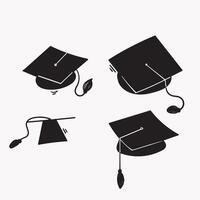 graduation hats and graduation caps on a white background vector