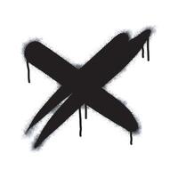 Spray Paint Graffiti x Sprayed separately on a white background. Graffiti font x with black spray paint on white. Illustration of a no sign. vector