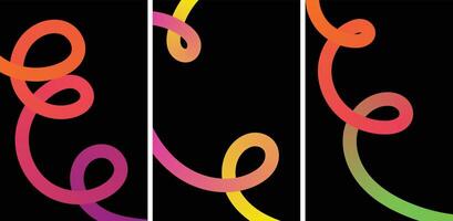 Wavy Rainbow Pattern with Ribbons. vector