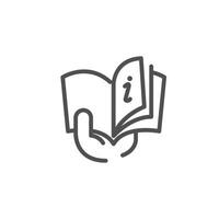 instruction book outline icon design for web or mobile app vector