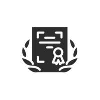 displayed certificate modern solid icon good for web or mobile app vector