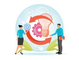 The process of implementing or integrating innovation. Improved execution and management. vector